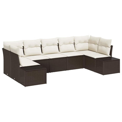 Set Divano da Giardino con cuscino 7 pcs Marrone polyrattan | homemem39