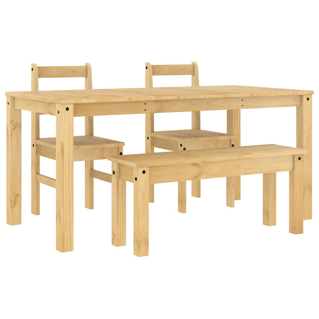 Set da Pranzo 4 pz Panama in Legno Massello di Pino - homemem39
