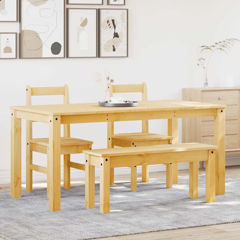 Set da Pranzo 4 pz Panama in Legno Massello di Pino - homemem39