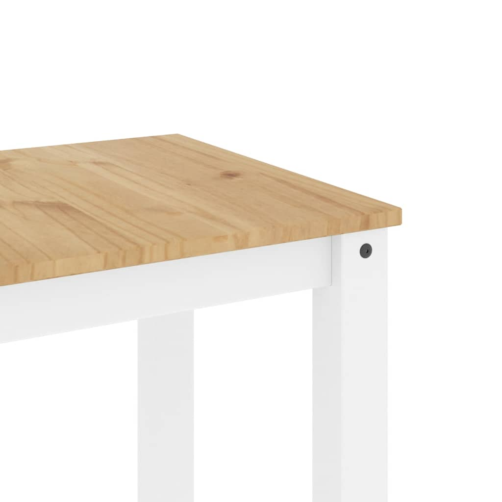 Set da Pranzo 5 pz Panama Bianco in Legno Massello di Pino - homemem39