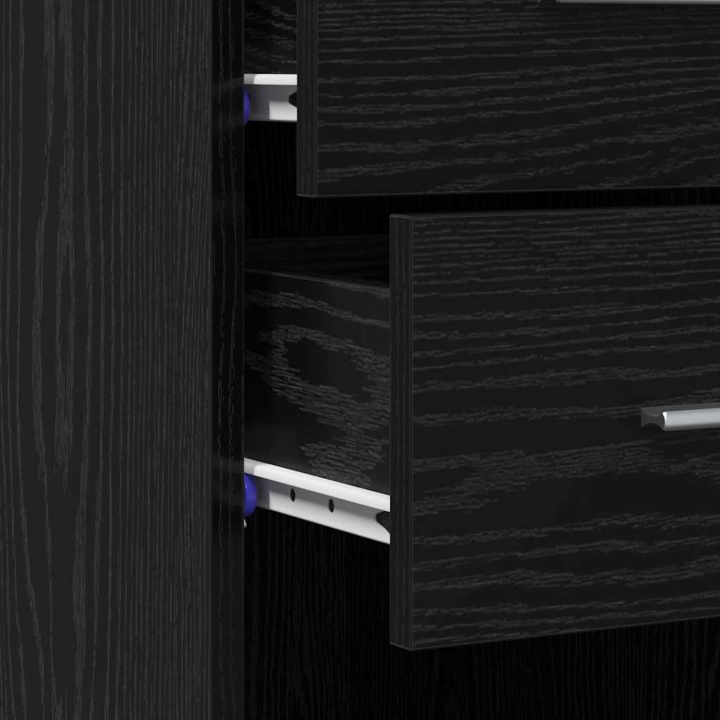 Credenza Rovere nero 30 x 42.5 x 185 cm Legno multistrato
