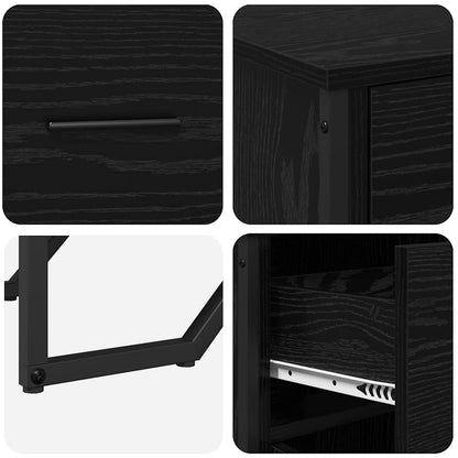 Credenza Rovere Nero 97 x 32.5 x 74.5 cm Legno multistrato