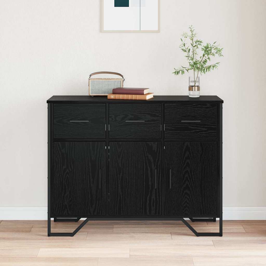 Credenza Rovere Nero 97 x 32.5 x 74.5 cm Legno multistrato