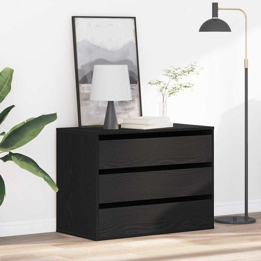 Cassettiera Rovere nero 80 x 41 x 58 cm Legno multistrato