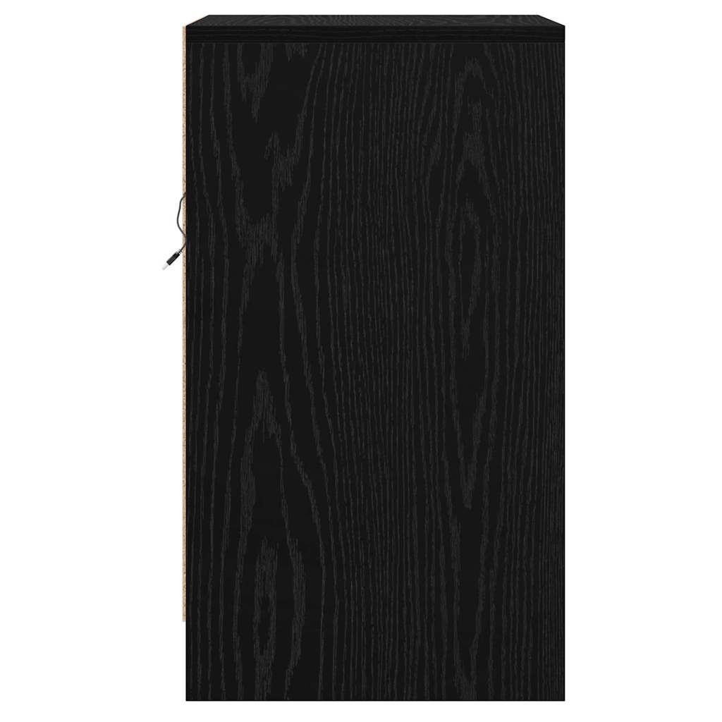 Armadio da Notte Rovere nero 38 x 34 x 61 cm Legno multistrato