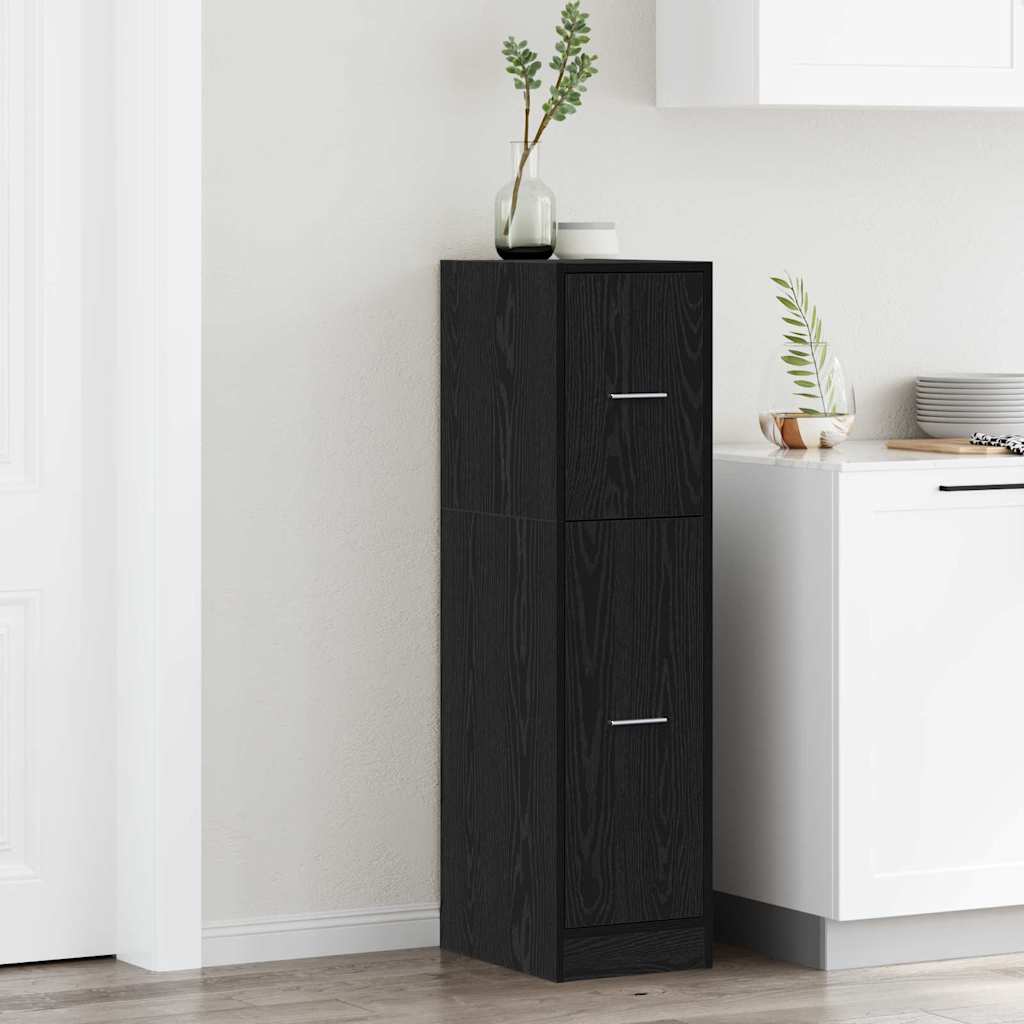 Armadio da Apoteca Rovere nero 30 x 41 x 118 cm