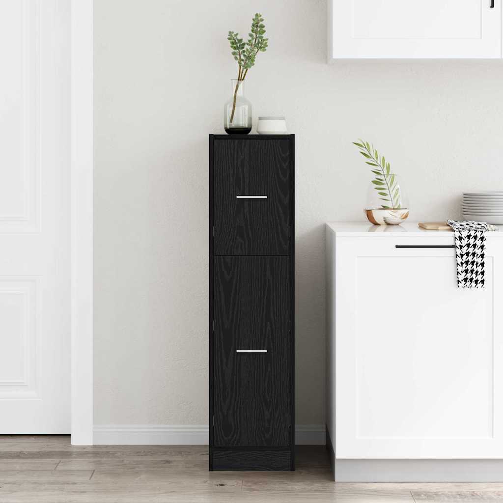Armadio da Apoteca Rovere nero 30 x 41 x 118 cm | homemem39