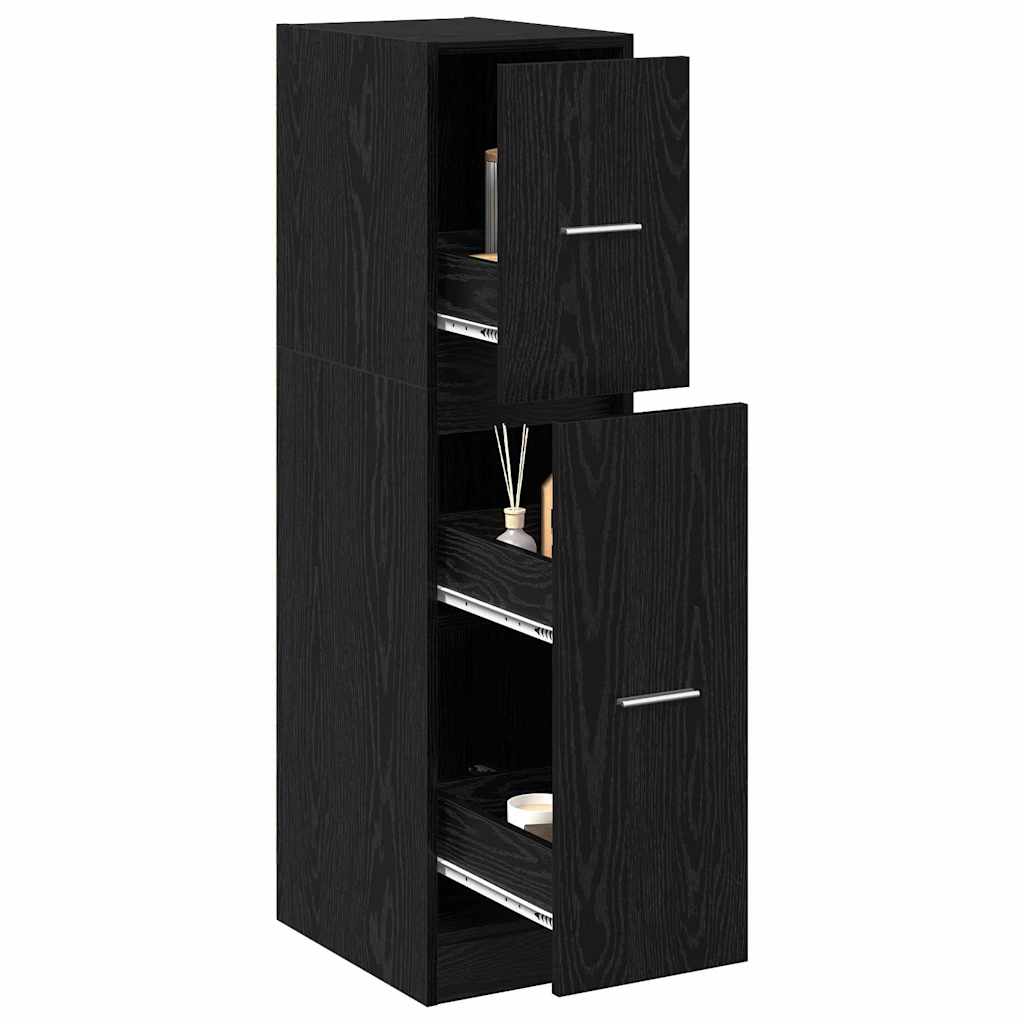 Armadio da Apoteca Rovere nero 30 x 41 x 118 cm