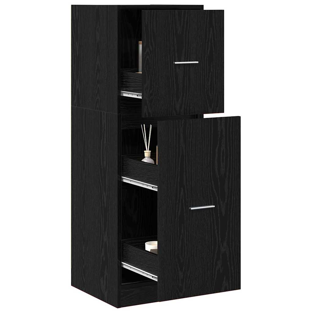Armadio da Apoteca Rovere nero 40 x 41 x 118 cm