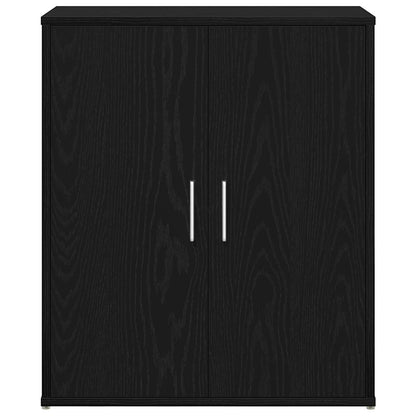 Credenza Rovere Nero 60x31x70 cm in Legno Multistrato