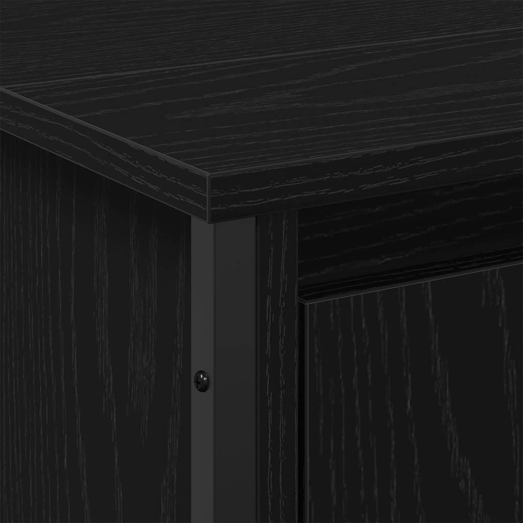 Armadio per Lavabo da Bagno Rovere Nero 91 x 35 x 60 cm | homemem39