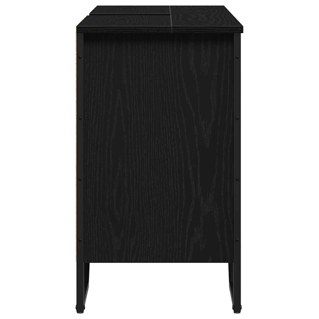 Armadio per Lavabo da Bagno Rovere Nero 91 x 35 x 60 cm | homemem39