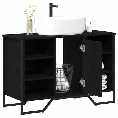 Armadio per Lavabo da Bagno Rovere Nero 91 x 35 x 60 cm | homemem39