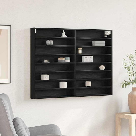 Vetrina Rovere Nero 100 x 8,5 x 75 cm Legno multistrato | homemem39