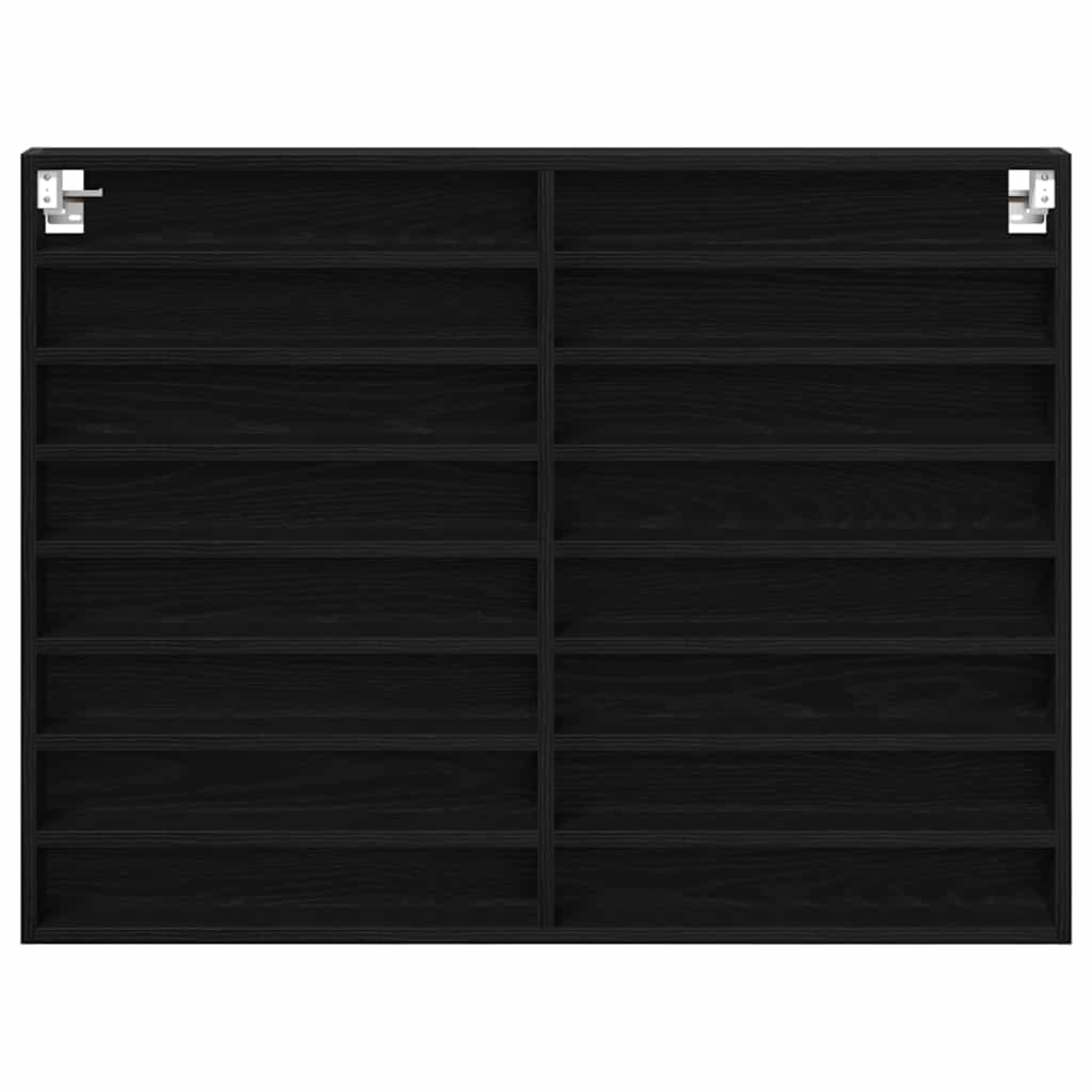 Vetrina Rovere Nero 100 x 8,5 x 75 cm Legno multistrato