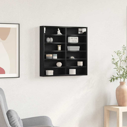 Vetrina Rovere Nero 60 x 8,5 x 58 cm Legno multistrato | homemem39