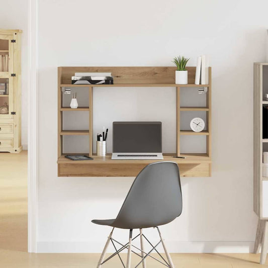 Scrivania a parete rovere artigianale 105 x 48 x 75 cm | homemem39