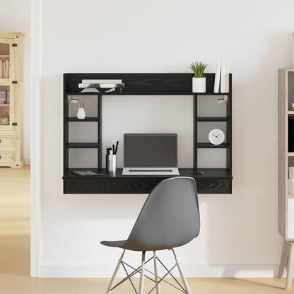 Scrivania a parete Rovere nero 105 x 48 x 75 cm