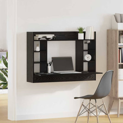 Scrivania a parete Rovere nero 105 x 48 x 75 cm