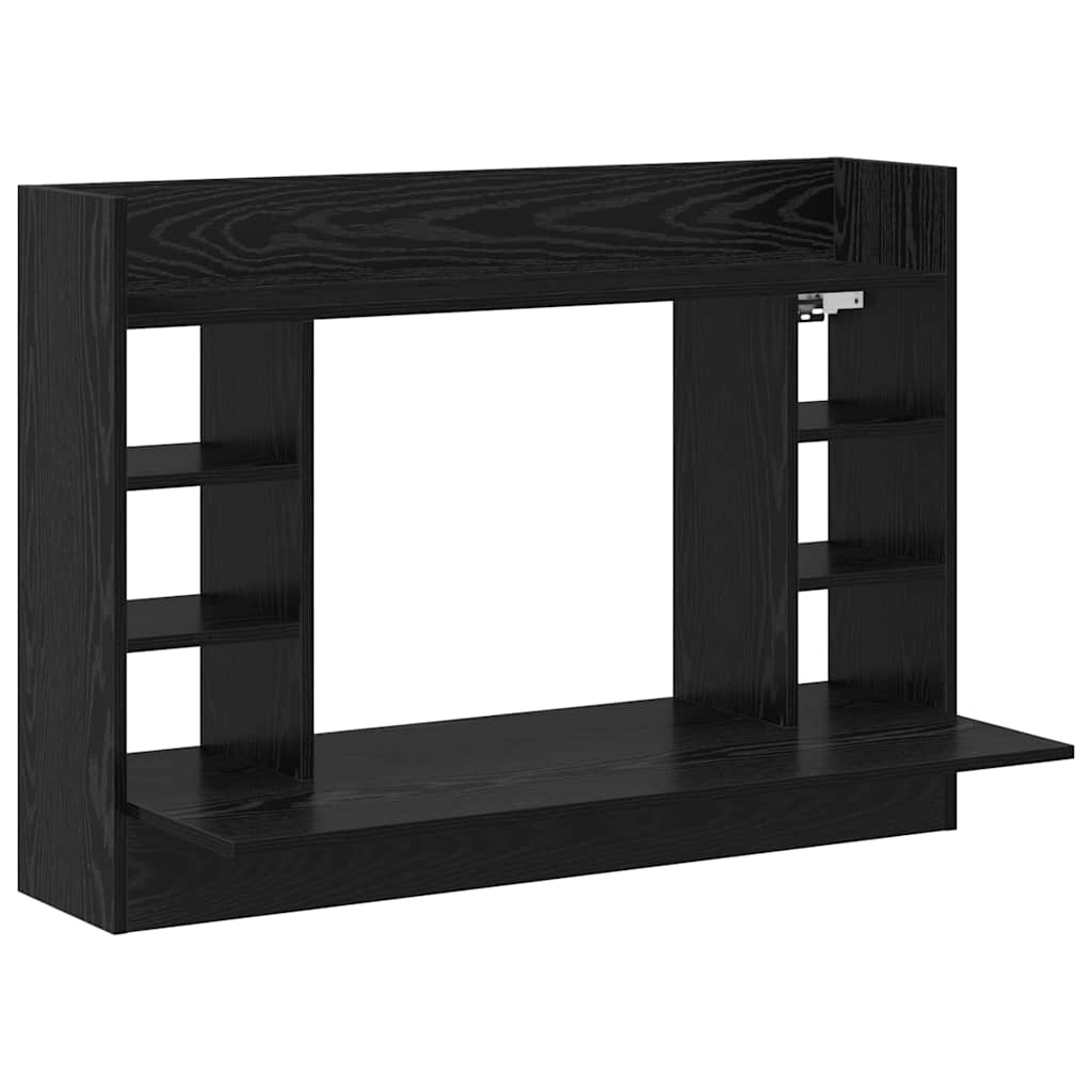 Scrivania a parete Rovere nero 105 x 48 x 75 cm