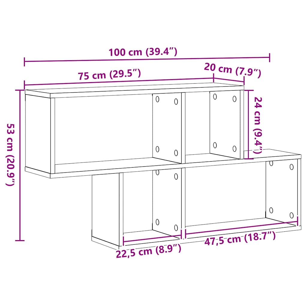 Scaffale da parete con lo scaffale Nero Legno multistrato | homemem39