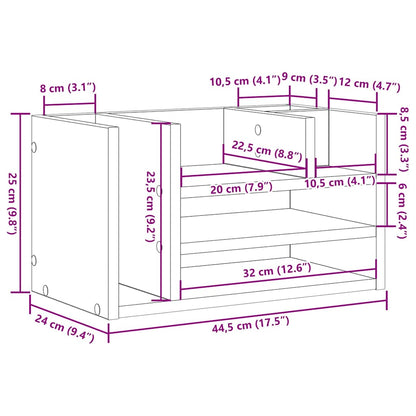Organizzatore da scrivania Rovere nero 44.5 x 24 x 25 cm