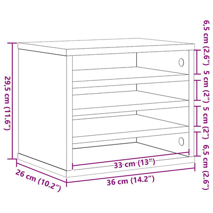 Organizzatore da scrivania Rovere Nero 36 x 26 x 29.5 cm