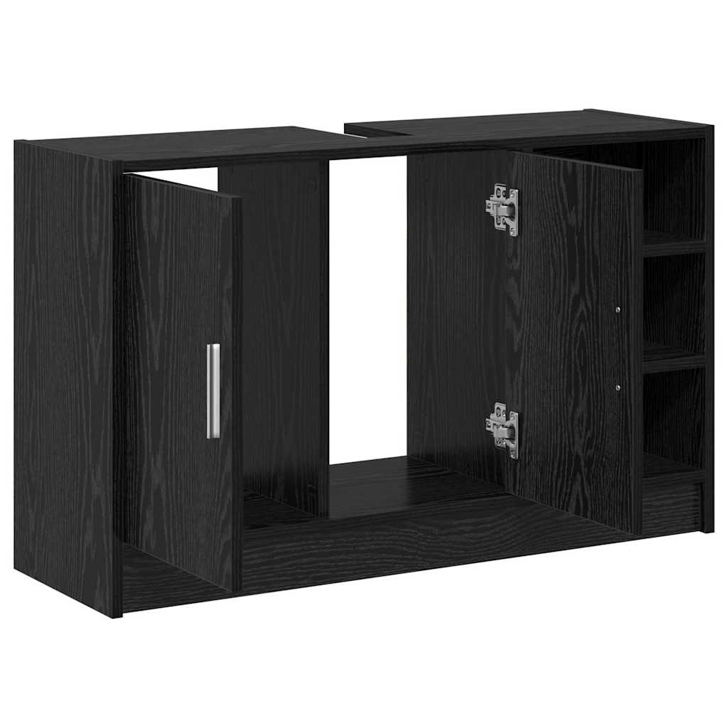 Mobile da Bagno Rovere Nero 90 x 29 x 55 cm Legno multistrato | homemem39
