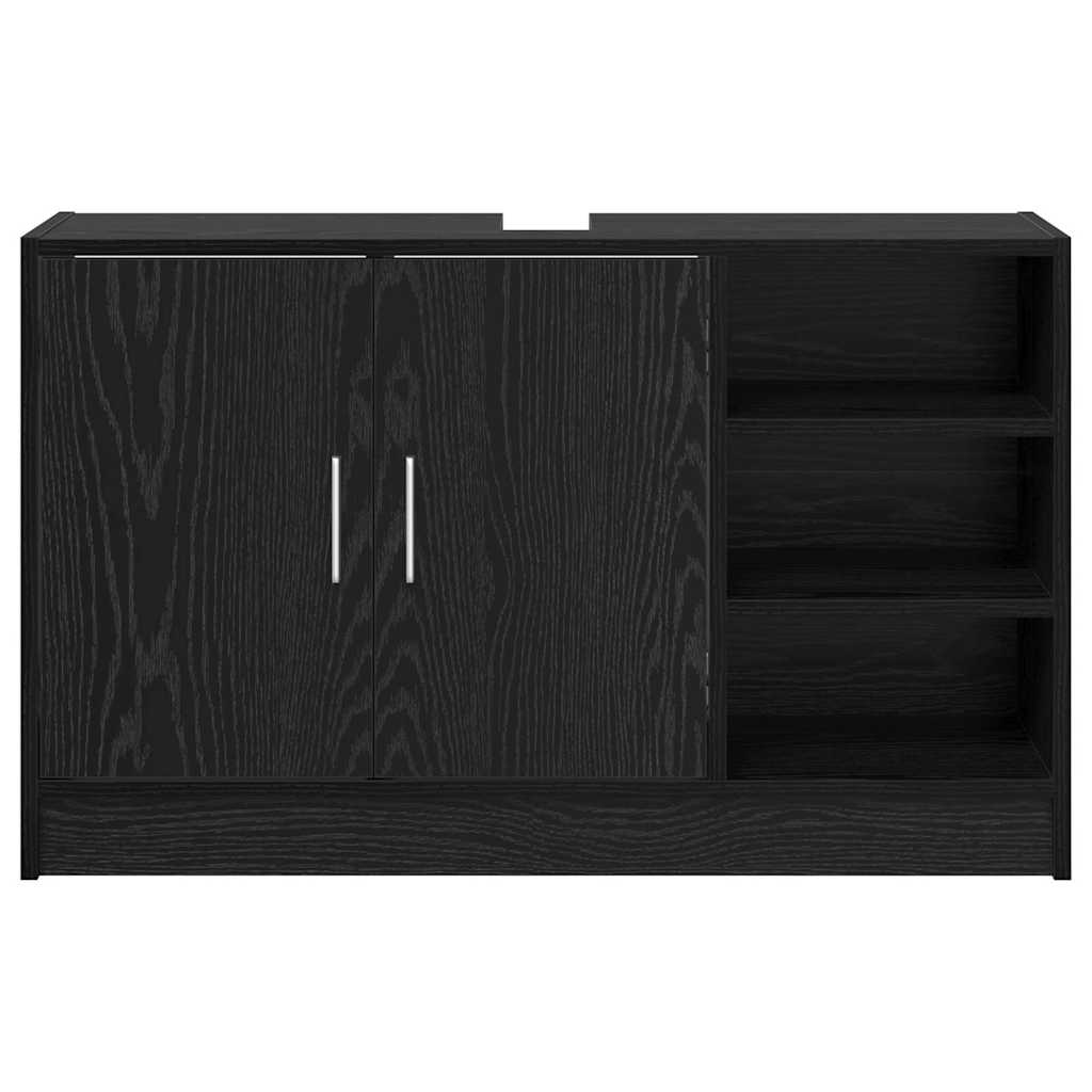 Mobile da Bagno Rovere Nero 90 x 29 x 55 cm Legno multistrato | homemem39