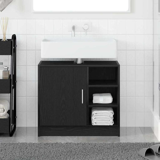 Mobile da Bagno Rovere Nero 63 x 29 x 55 cm Legno multistrato | homemem39