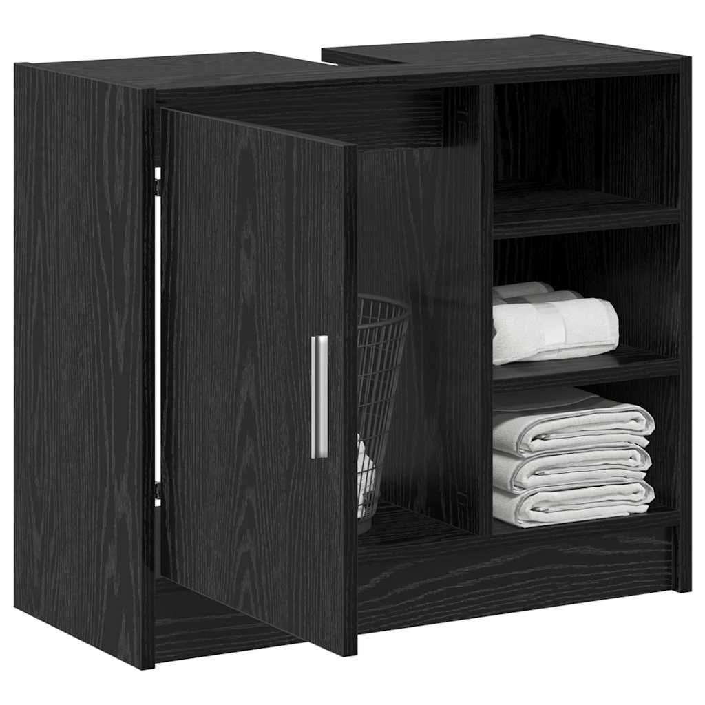 Mobile da Bagno Rovere Nero 63 x 29 x 55 cm Legno multistrato | homemem39