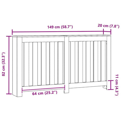 Copertura per radiatori Rovere Nero 149 x 20 x 82 cm