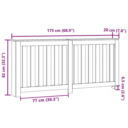 Copertura per radiatori Rovere Nero 175 x 20 x 82 cm