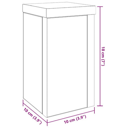 Supporto per piante 2 pcs Rovere nero 10 x 10 x 18 cm