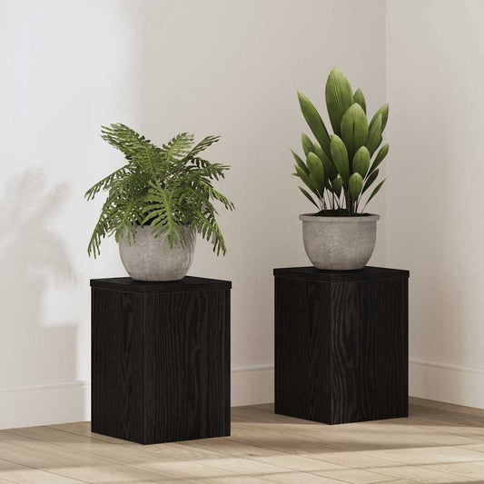 Supporto per piante 2 pcs Rovere nero 20 x 20 x 30 cm