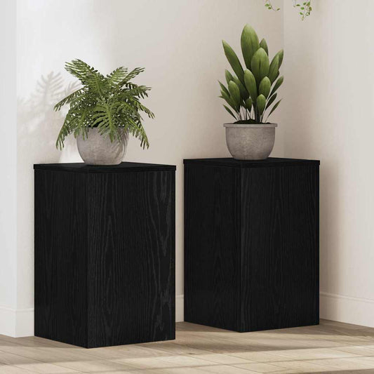 Supporto per piante 2 pcs Rovere nero 30 x 30 x 50 cm