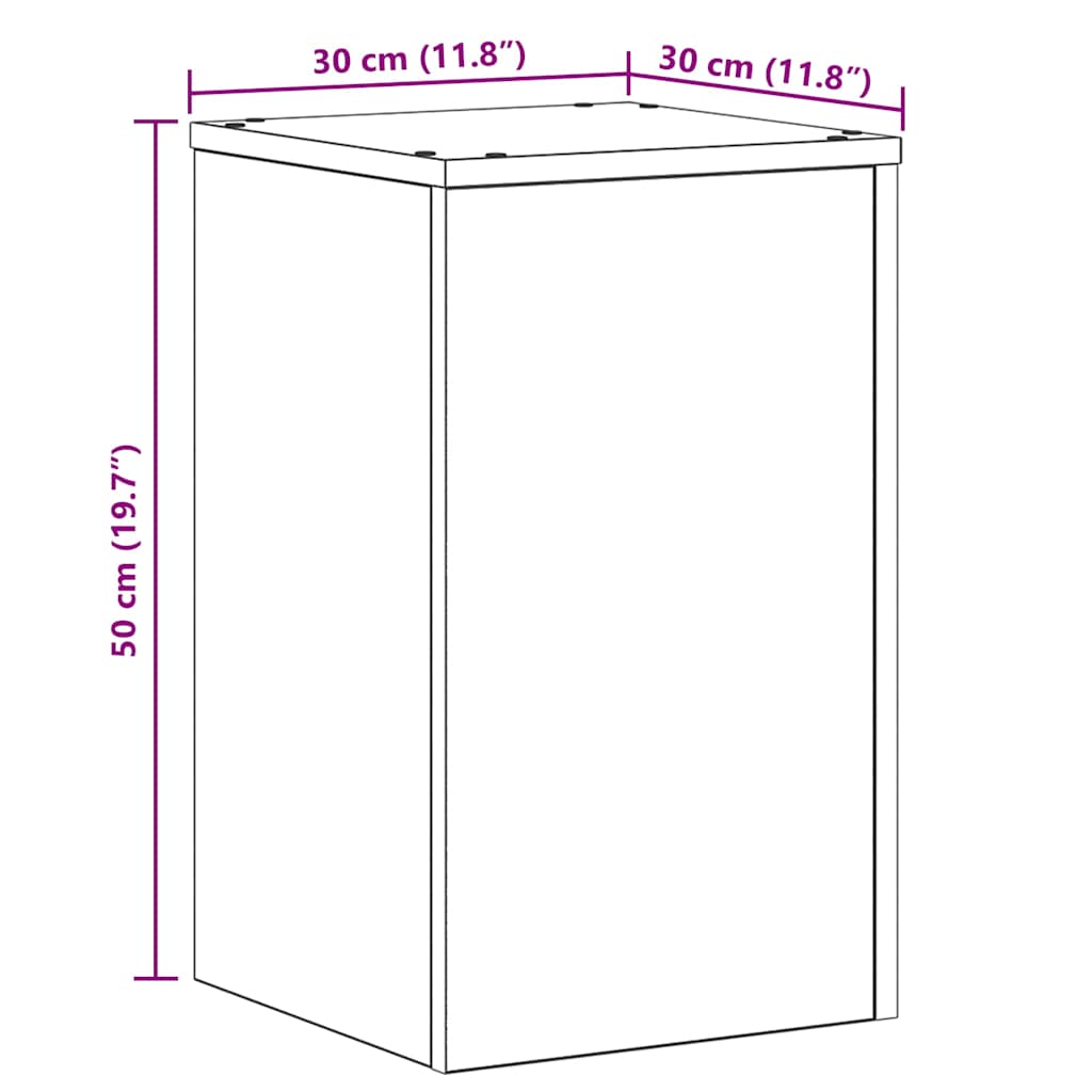 Supporto per piante 2 pcs Rovere Nero 30 x 30 x 50 cm | homemem39