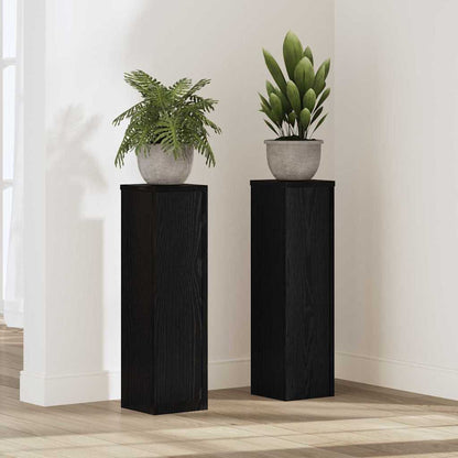 Supporto per piante 2 pcs Rovere nero 17 x 17 x 60 cm
