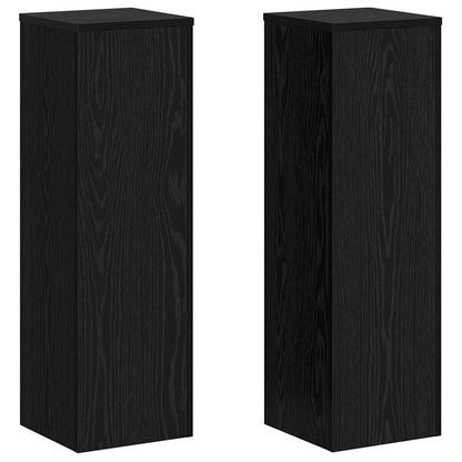 Supporto per piante 2 pcs Rovere nero 25 x 25 x 80 cm