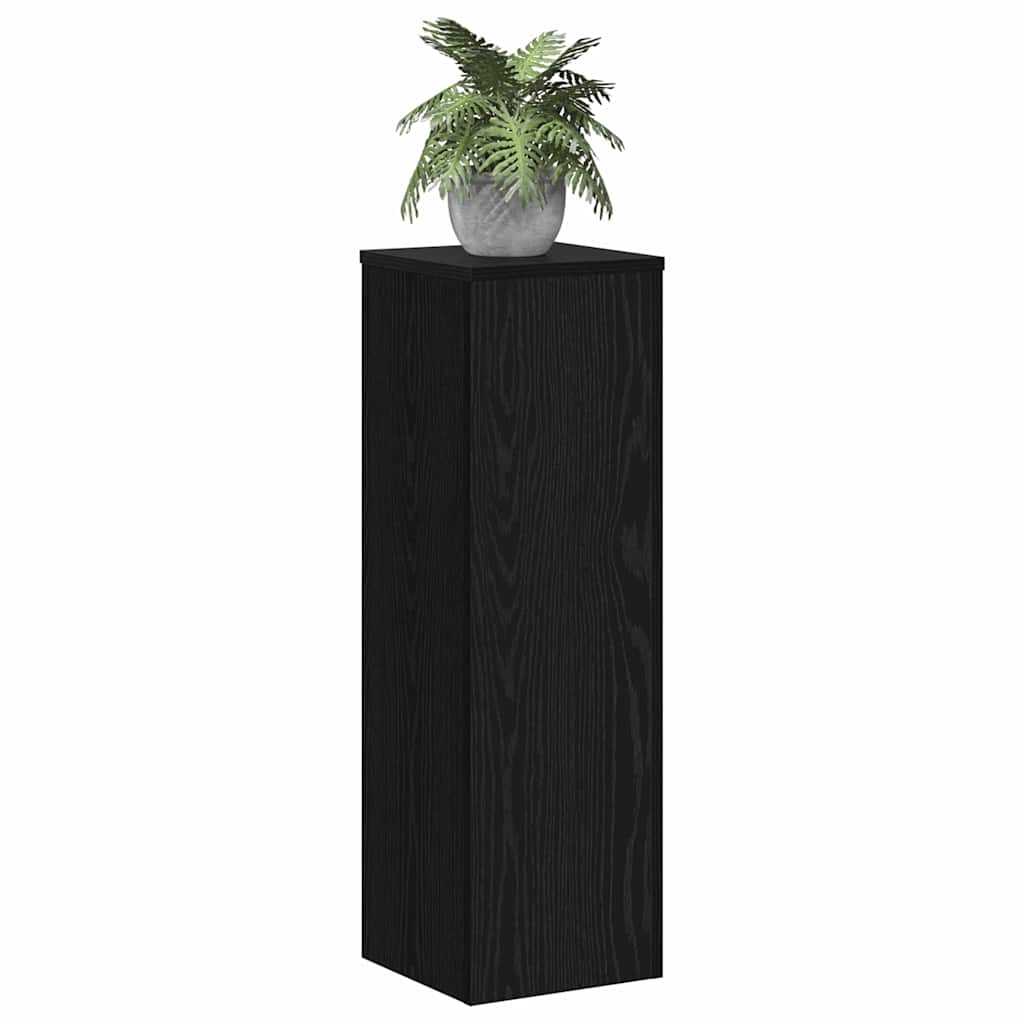 Supporto per piante 2 pcs Rovere nero 25 x 25 x 80 cm