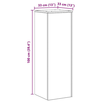 Supporto per piante Rovere Nero 33 x 33 x 100 cm