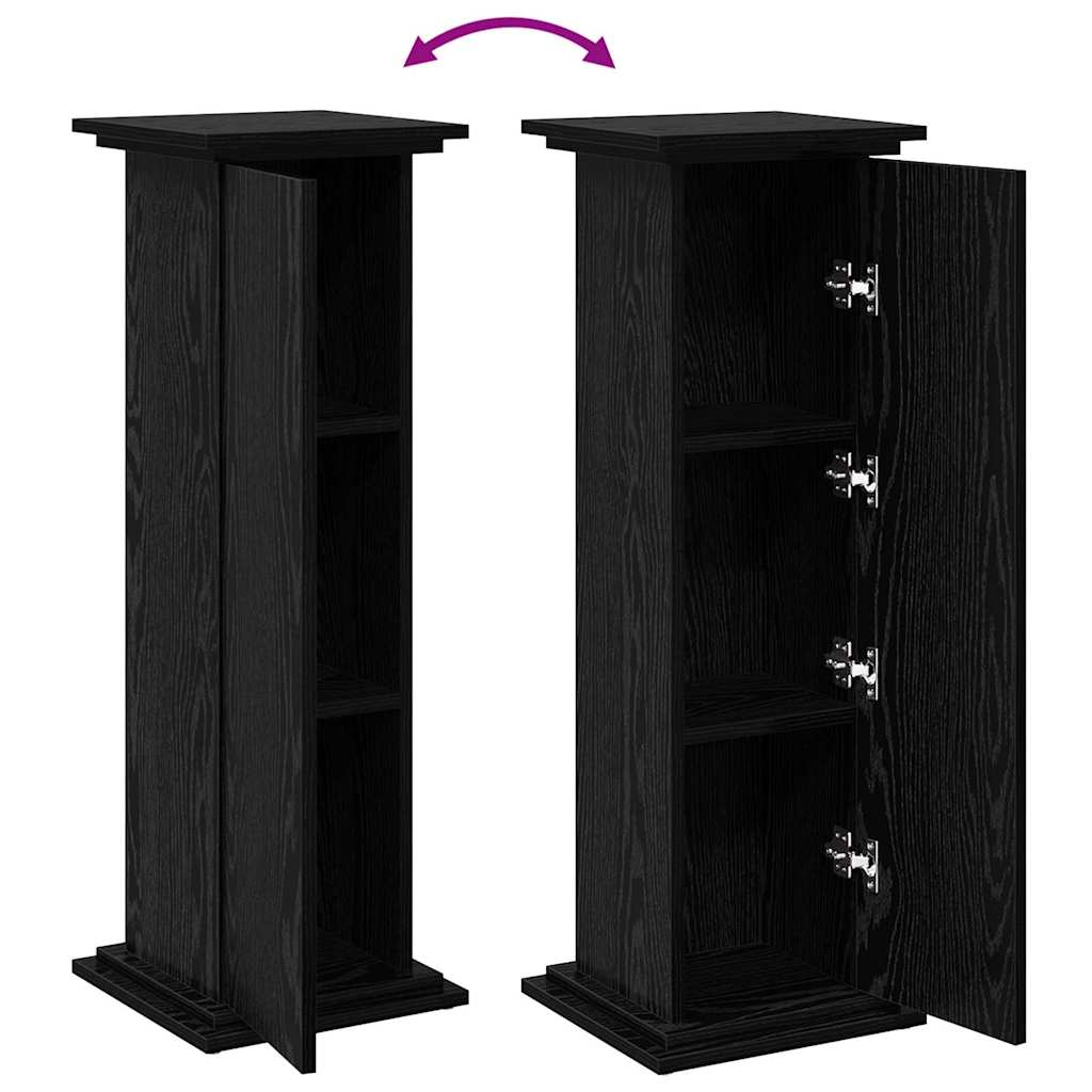 Supporto di esposizione con porta Rovere Nero 31 x 30 x 90 cm