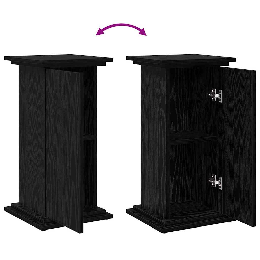 Supporto di esposizione con porta Rovere Nero 31 x 30 x 60 cm