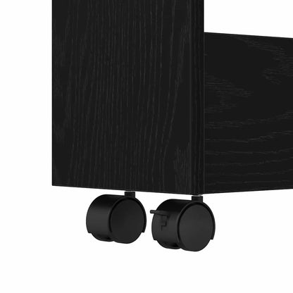 Carrello di Stoccaggio Stretto Rovere Nero 60 x 18 x 70 cm