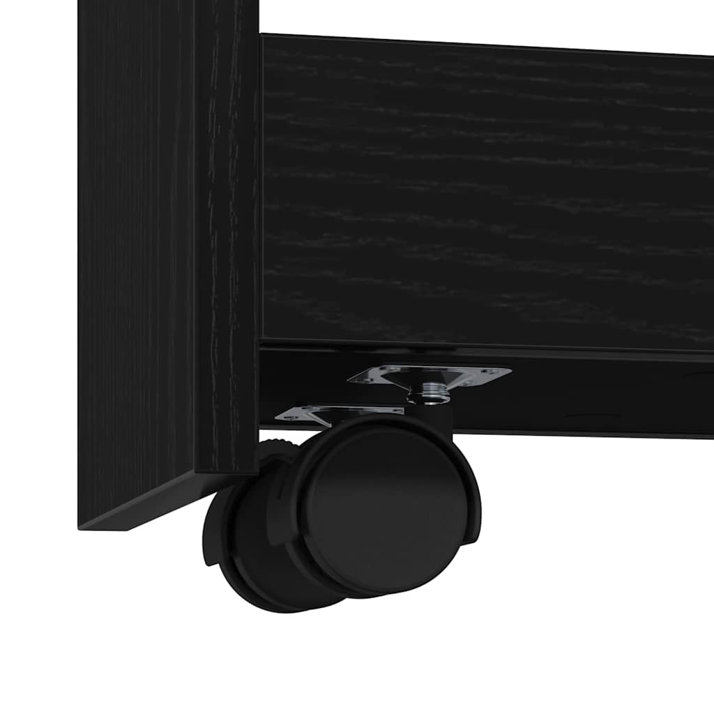 Carrello di Stoccaggio Stretto Rovere Nero 60 x 20 x 82 cm