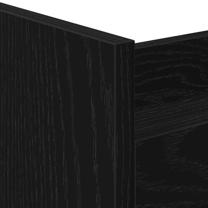 Carrello di Stoccaggio Stretto Rovere Nero 60 x 20 x 82 cm