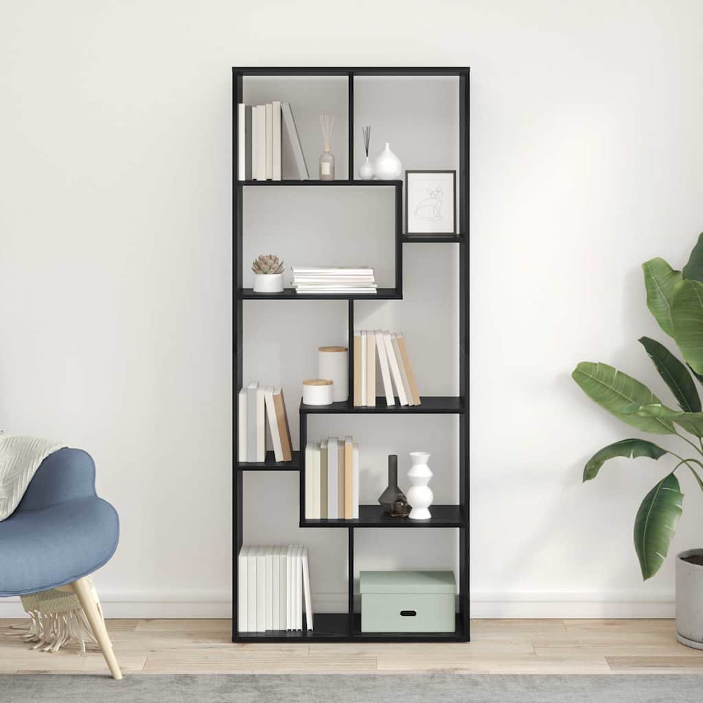 Libreria Rovere nero 67 x 25 x 161.5 cm Legno multistrato