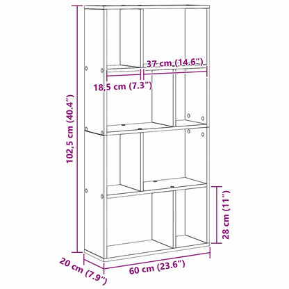 Libreria Rovere nero 60 x 20 x 120 cm Legno multistrato
