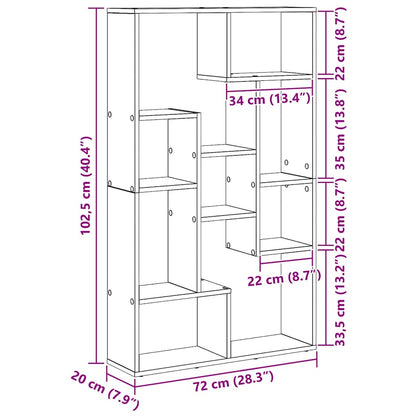 Libreria rovere artigianale 72 x 20 x 120 cm Legno multistrato