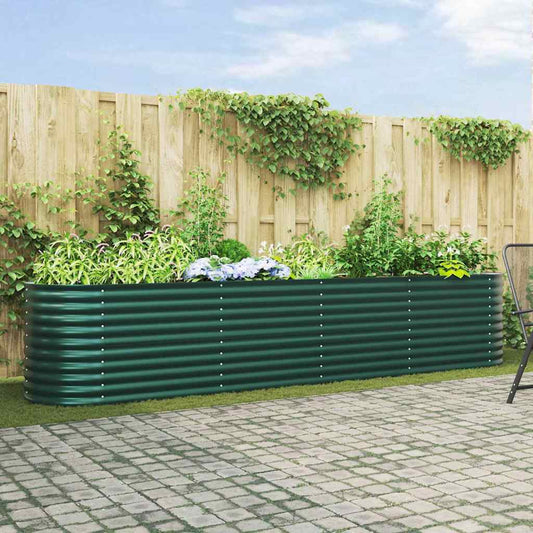 Letto rialzato da giardino Verde 400 x 80 x 81 cm Acciaio